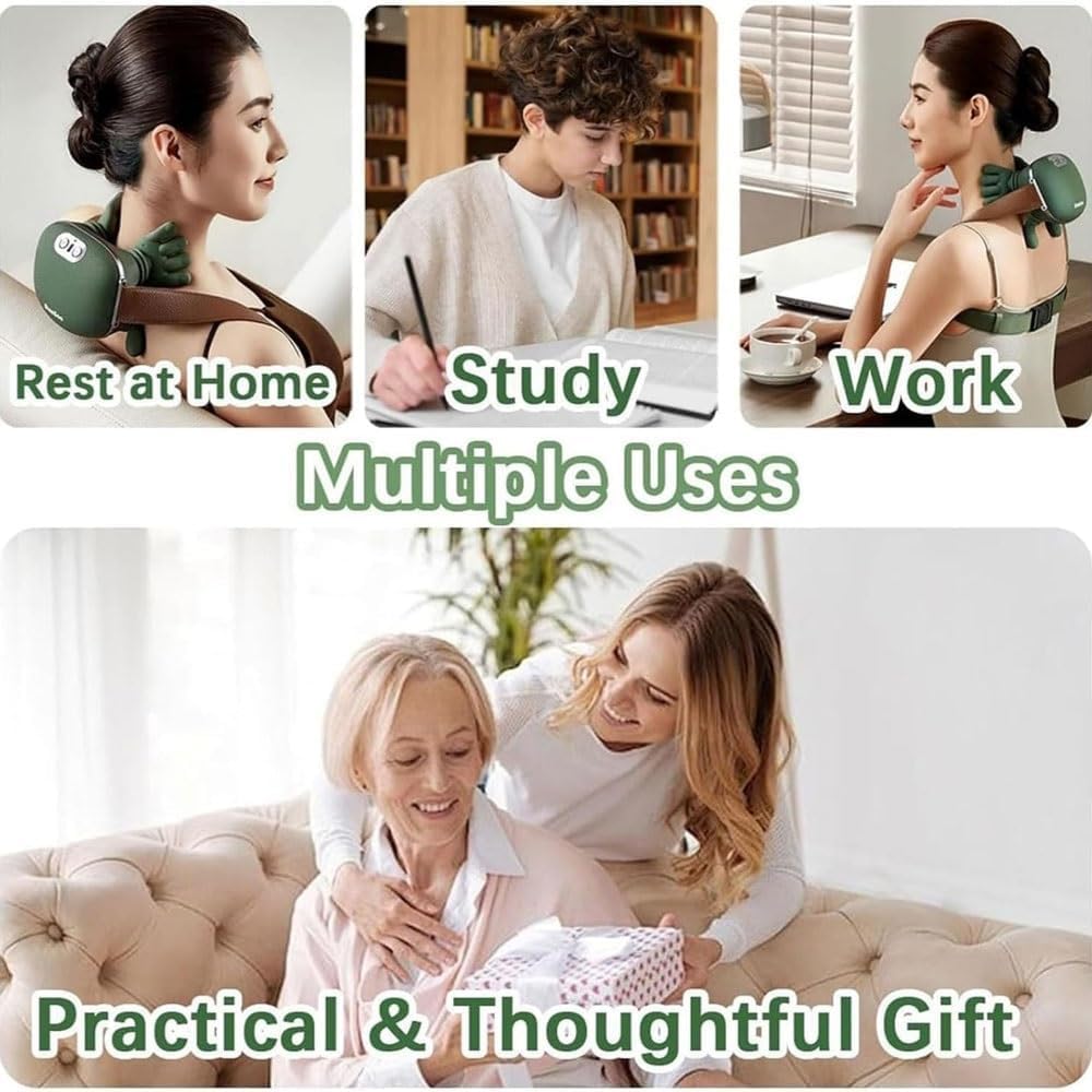 Wireless Portable Shiatsu Neck and Back Massager, Electric Deep Tissue 4D Kneading Massage, Simulated Human Hand Design...