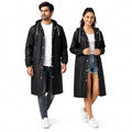 Waterproof Raincoat for Men & Women | Hooded Transparent Rain Wear with Sleeves | Reusable Long Rain Jacket for Bike Riding, Travel, Camping & Monsoon Protection