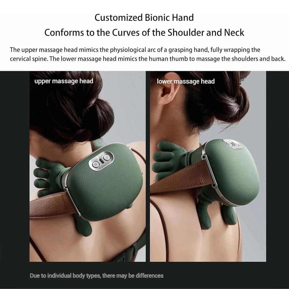 Wireless Portable Shiatsu Neck and Back Massager, Electric Deep Tissue 4D Kneading Massage, Simulated Human Hand Design...