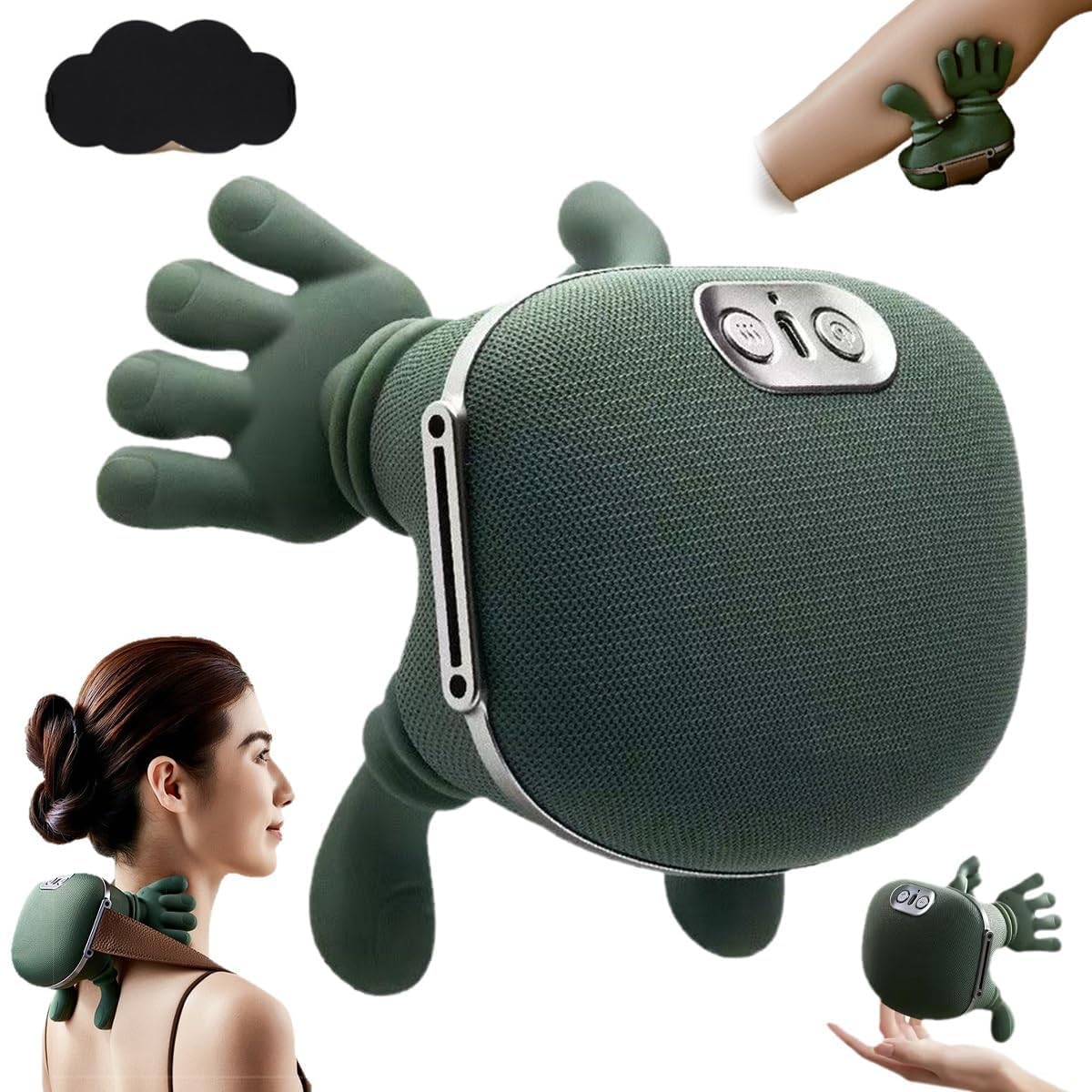 Wireless Portable Shiatsu Neck and Back Massager, Electric Deep Tissue 4D Kneading Massage, Simulated Human Hand Design...
