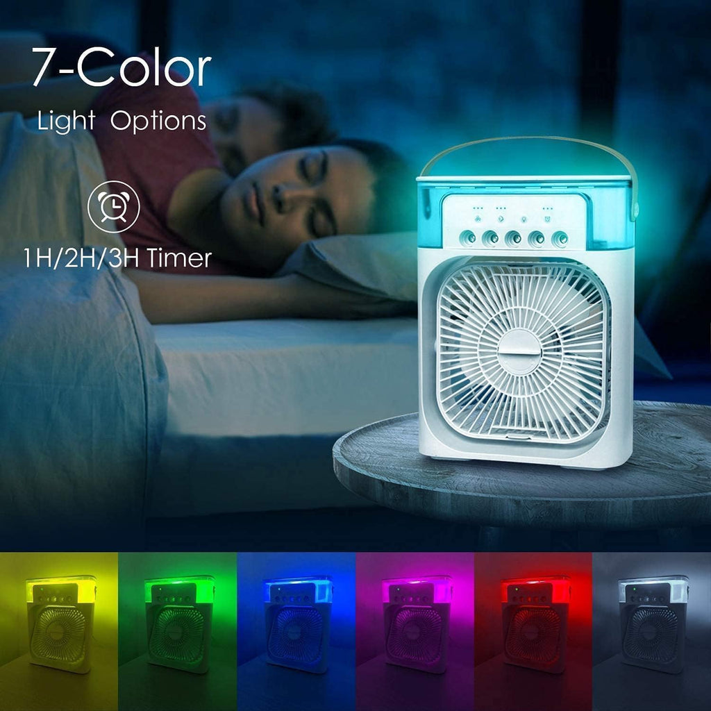 Portable Air Cooler Fan with Mist, USB Powered, Water Tank, 3 Speed Settings, Air Cooler Fan with Water Tank & USB Power, Mini Personal Cooler with 3 Speeds for Home, Office